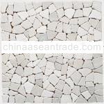 Square mosaic tile White marble