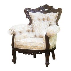 Mahogany Natural Sofa with Carved