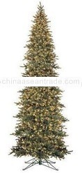 15 FT ANGLE SLIM FIR PRE-LIT CHRISTMAS TREE DECORATION