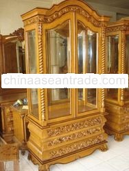 teak display cabinet 2 door and 2 drawer