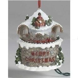Pack of 4 Evergreen Express Merry Christmas Pigtail Christmas Ornaments