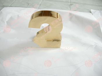 electroplate golden number sign