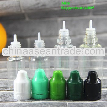 eliquide cigarette dropper bottles childproof tamper with long thin tip SGS and TUV
