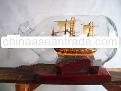 Miniature ships in a bottle