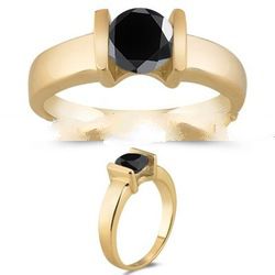Black Diamond Solitaire Ring