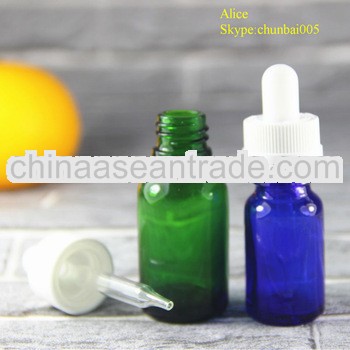 empty eliquid bottles 15ml blue glass bottle with childproof dropper