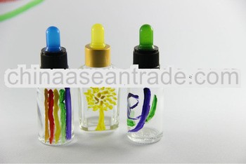 empty glass bottle for eliquid oil with prints 10ml/30ml