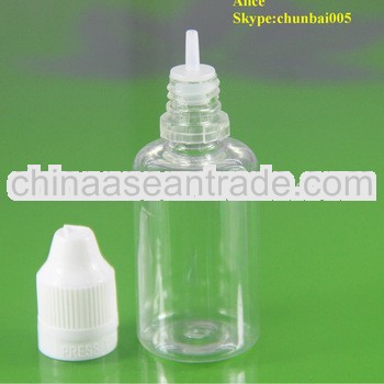 empty plastic bottles 30ml childproof tamper with long thin tip SGS and TUV