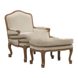 Mahogany St. Barbara Big Chair with Ottoman