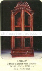 2 Door Cabinet with Drawer Mahogany Indoor Furniture