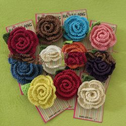 Rose Crochet Brooch