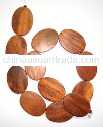 Bayong Flat Oval Wood Beads 25x35x5mm (BW-25645)