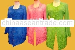 Kebaya Blue Pink Green 1 Warna traditional clothes