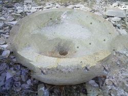 Single Hole Round Beige Sandstone Wash Basins 450x450x250 mm