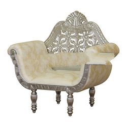 Silver Leaf Wedding Sofa 1 Seater Carved Ended