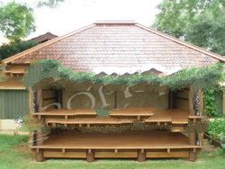Gazebo with bamboo matting