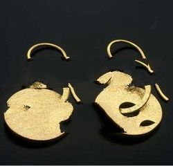 Brass Earrings Solid Metal