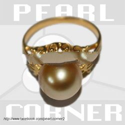 Kendarian Style Solid 22K Gold With Genuine Lombok South Seawater Pearl