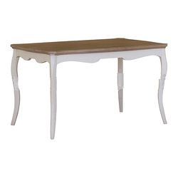 White Painted Natural Top Dining Table