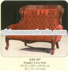 Empire Love Seat Mahogany Indoor Furniture