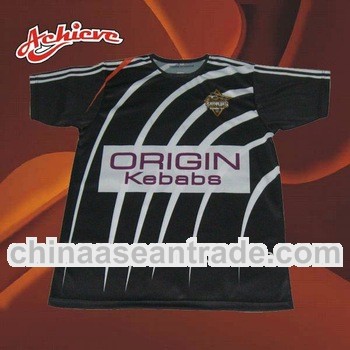 factory sublimation soccer t-shirts black