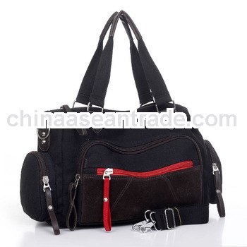 fashion Weekender canvas shoulder bag leather
