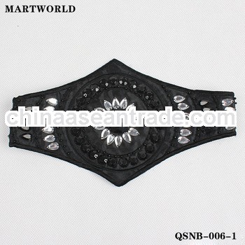 fashion black beaded belts trim for women (QSNB-006-1)