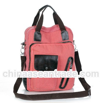 fashion canvas brown leather shoulder bag