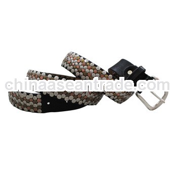 fashion lady high quality decorative beaded leather belt