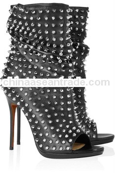 fashion leather boots hot sale women rivets sexy short boots