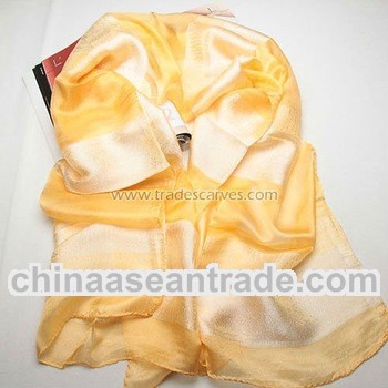fashion long jacquard women yellow silk shawl