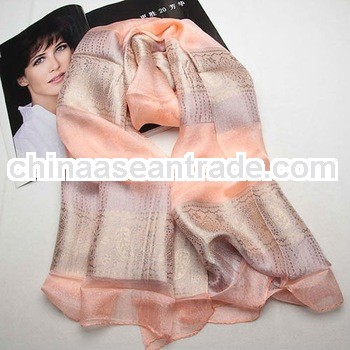 fashion long ladies jacquard silk scarf