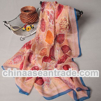 fashion long silk christmas scarves