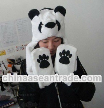 fashion long style adult plush animal hats in bear shape
