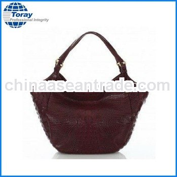 fashion shiny red woman leather handbag PU