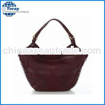 fashion shiny red woman leather handbag PU