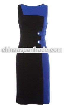 fashion sleeveless grace dress mix color dress #378