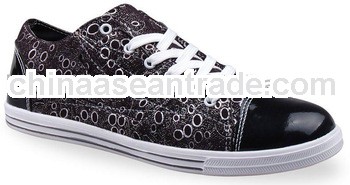 fashion style sliver printed sleek toe lace-up men flat casual shoes fashion shoe