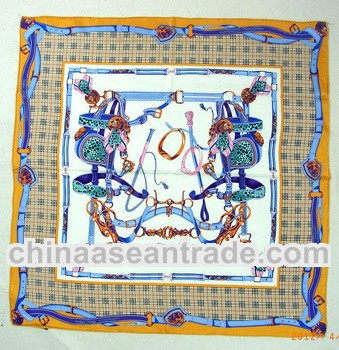 fashion women twill silk brand square scarf