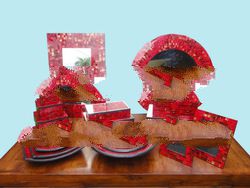 Red glass mosaic collection