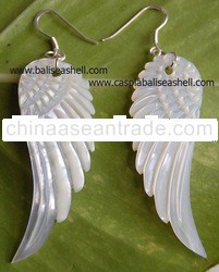 seashell earring silver925 art made from bali