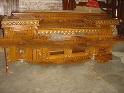 teak buffet carving