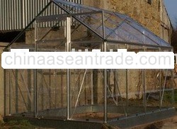 Garden Greenhouse w Aluminum Profile Frame, Safety Glass