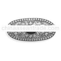 Bali Design Sterling Silver Hair Clip with Black Onyx