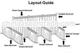 flexible hotel Aluminum pipe&drape curtain drapes