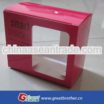 foldable paper packing box with window