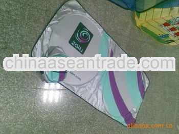 foldable silver polyester front car sun shade