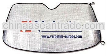 folded PE BUBBLE car front sun shade with silk screen printing