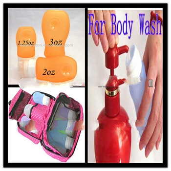 food grade silicone travel agent product/ travel silicone bottle