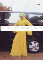 Gamis Kuning dengan bahan Hycount